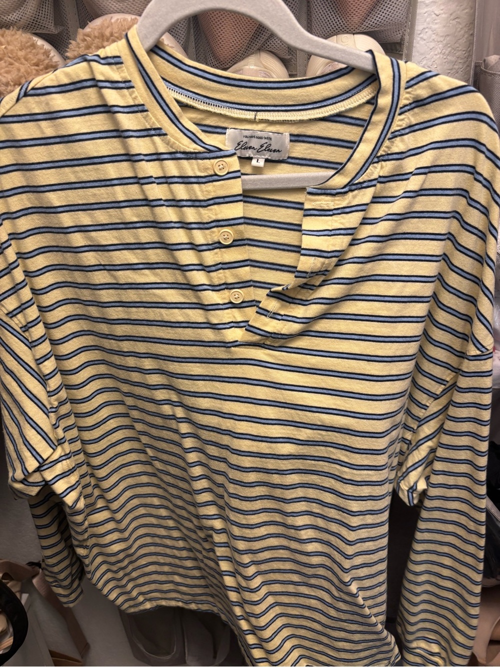 Eleven Eleven Yellow Striped Longsleeve Shirt